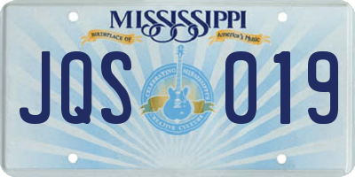 MS license plate JQS019