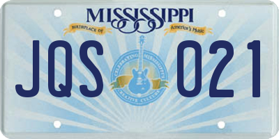 MS license plate JQS021