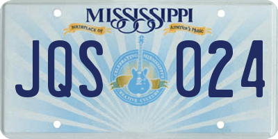 MS license plate JQS024