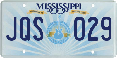 MS license plate JQS029