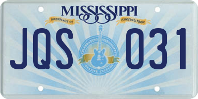 MS license plate JQS031