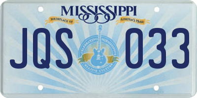 MS license plate JQS033