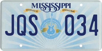 MS license plate JQS034