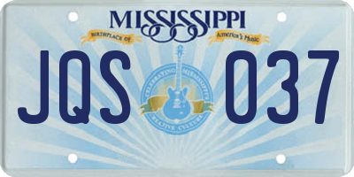 MS license plate JQS037