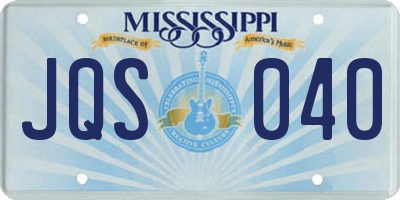 MS license plate JQS040