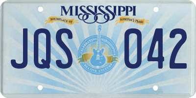 MS license plate JQS042