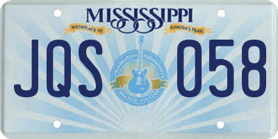 MS license plate JQS058
