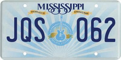 MS license plate JQS062