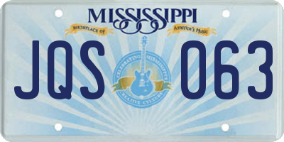 MS license plate JQS063