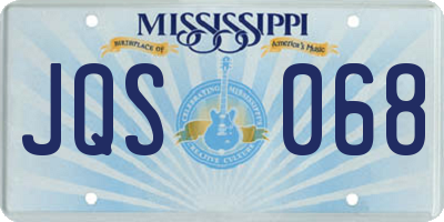 MS license plate JQS068