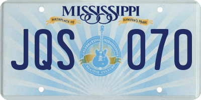 MS license plate JQS070