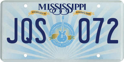 MS license plate JQS072