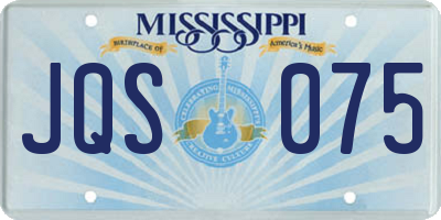MS license plate JQS075