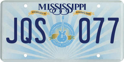 MS license plate JQS077