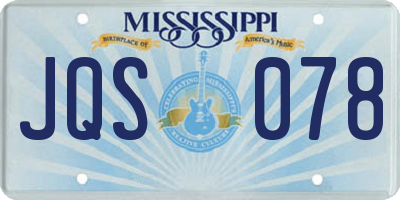 MS license plate JQS078