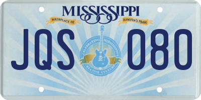 MS license plate JQS080