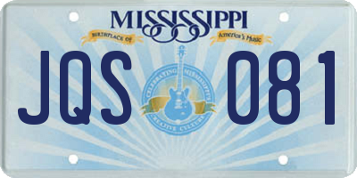 MS license plate JQS081