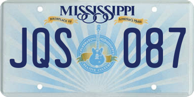 MS license plate JQS087