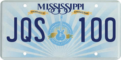 MS license plate JQS100