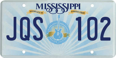 MS license plate JQS102
