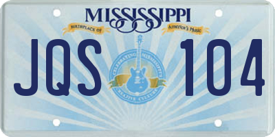 MS license plate JQS104