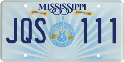 MS license plate JQS111