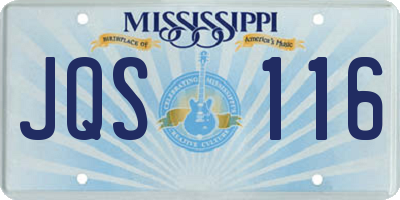 MS license plate JQS116