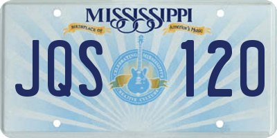 MS license plate JQS120