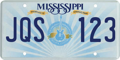 MS license plate JQS123