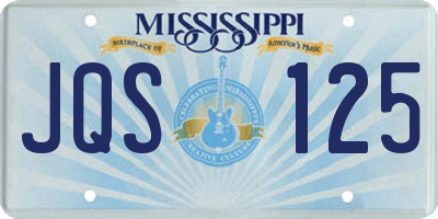MS license plate JQS125