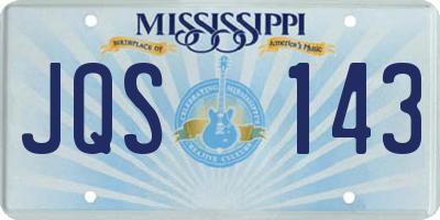MS license plate JQS143