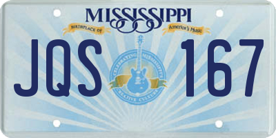 MS license plate JQS167