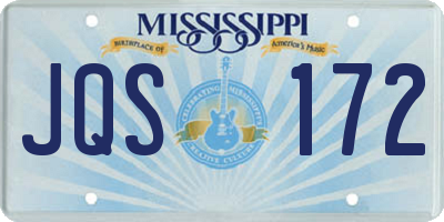 MS license plate JQS172