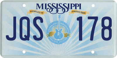 MS license plate JQS178