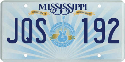 MS license plate JQS192