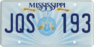 MS license plate JQS193