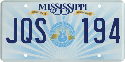 MS license plate JQS194