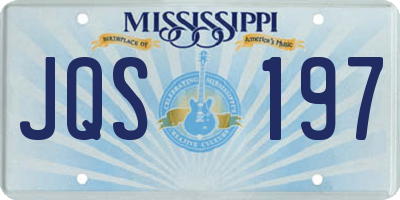 MS license plate JQS197