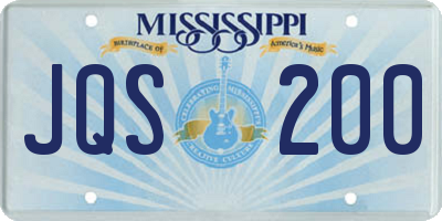 MS license plate JQS200