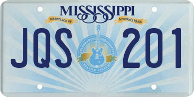 MS license plate JQS201