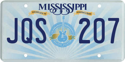 MS license plate JQS207