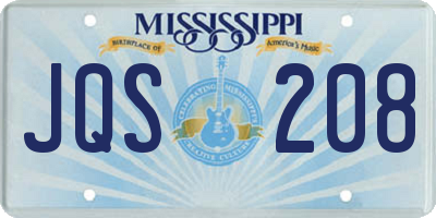 MS license plate JQS208