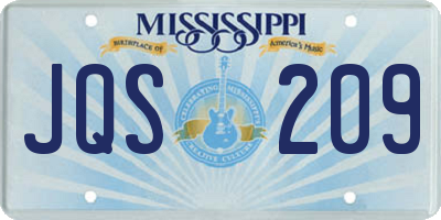 MS license plate JQS209