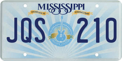 MS license plate JQS210