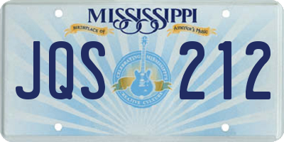 MS license plate JQS212