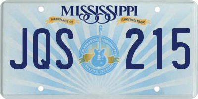 MS license plate JQS215