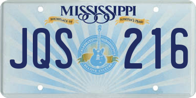 MS license plate JQS216