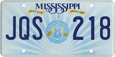 MS license plate JQS218