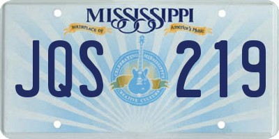 MS license plate JQS219