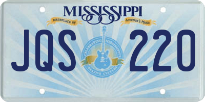 MS license plate JQS220